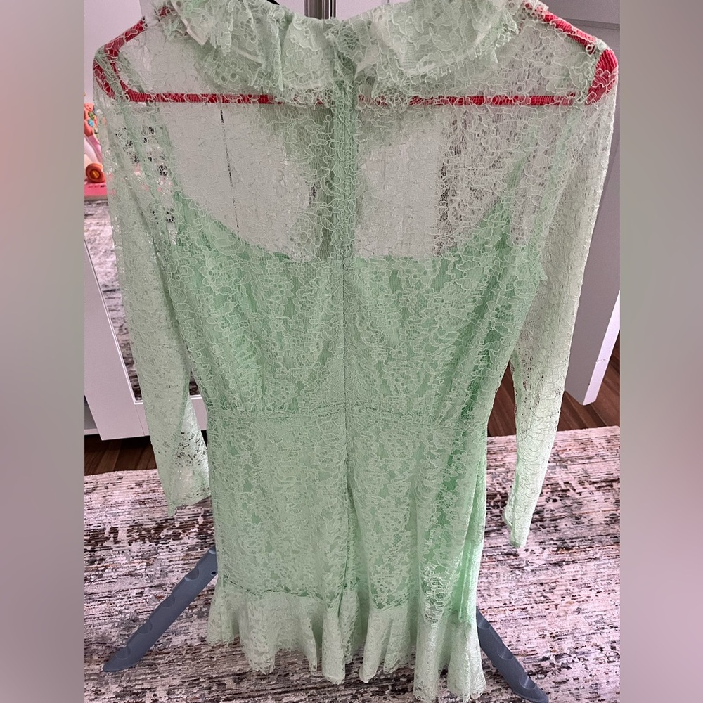 Sandro Mint Lace Top View 2